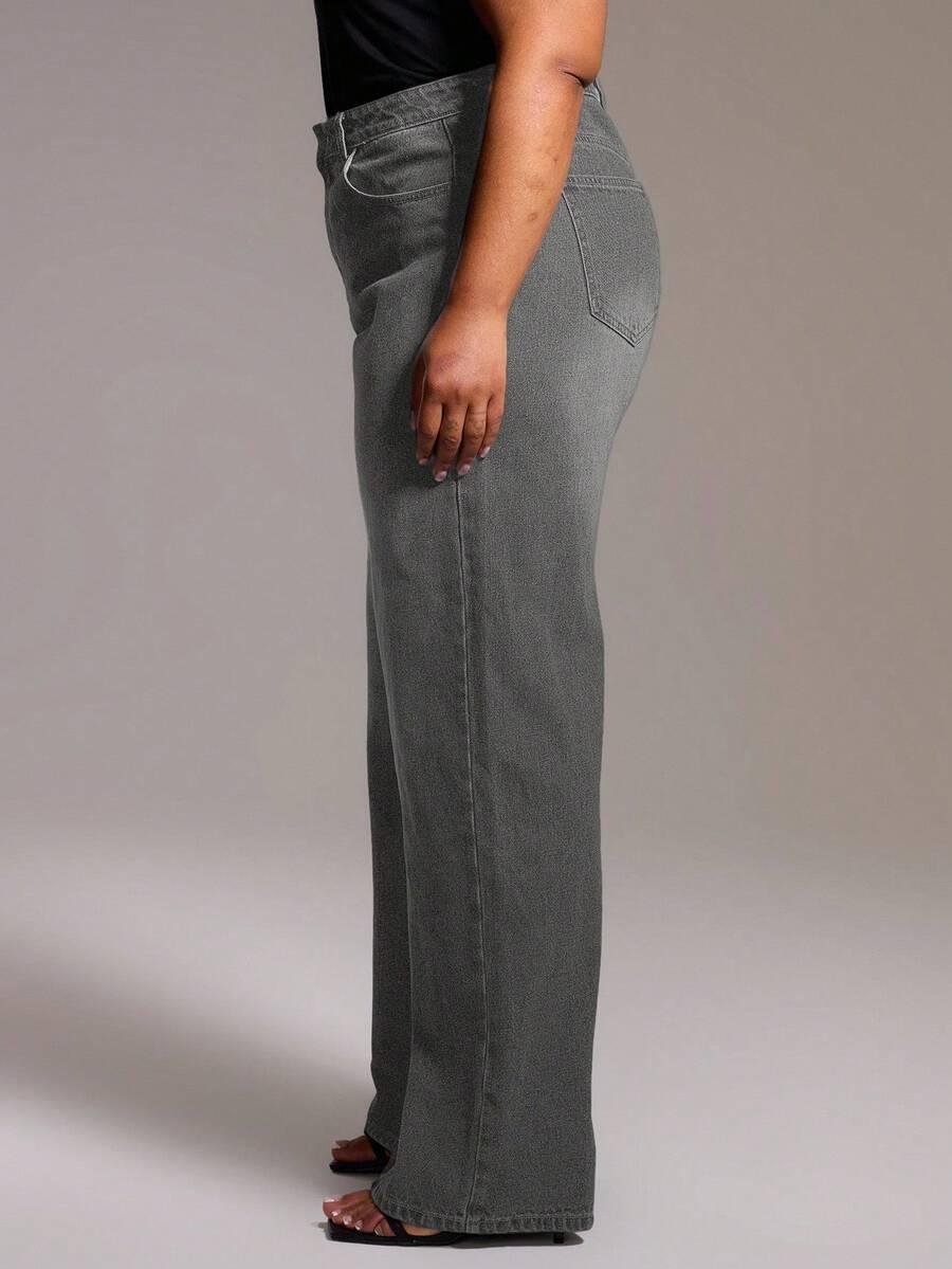 SZARE SPODNIE JEANS 