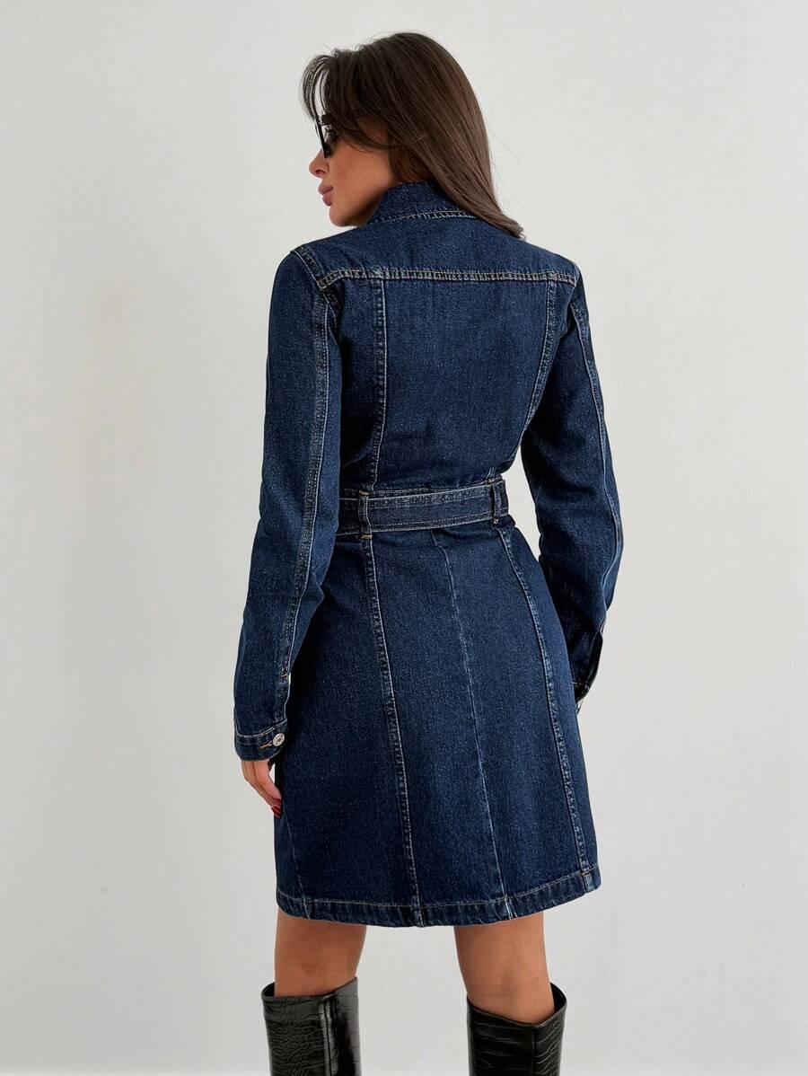 MINI SUKIENKA JEANS DŁUGI RĘKAW