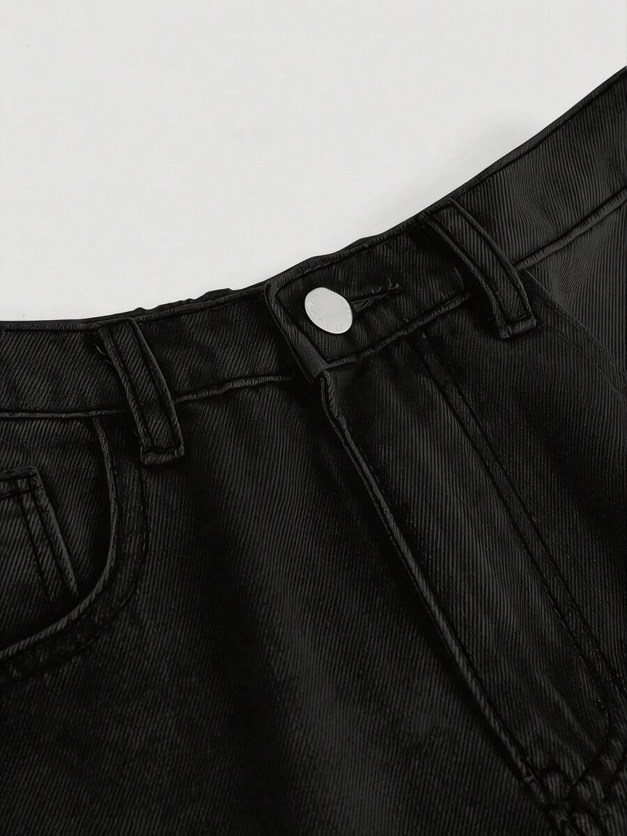 CZARNE SPODNIE JEANS