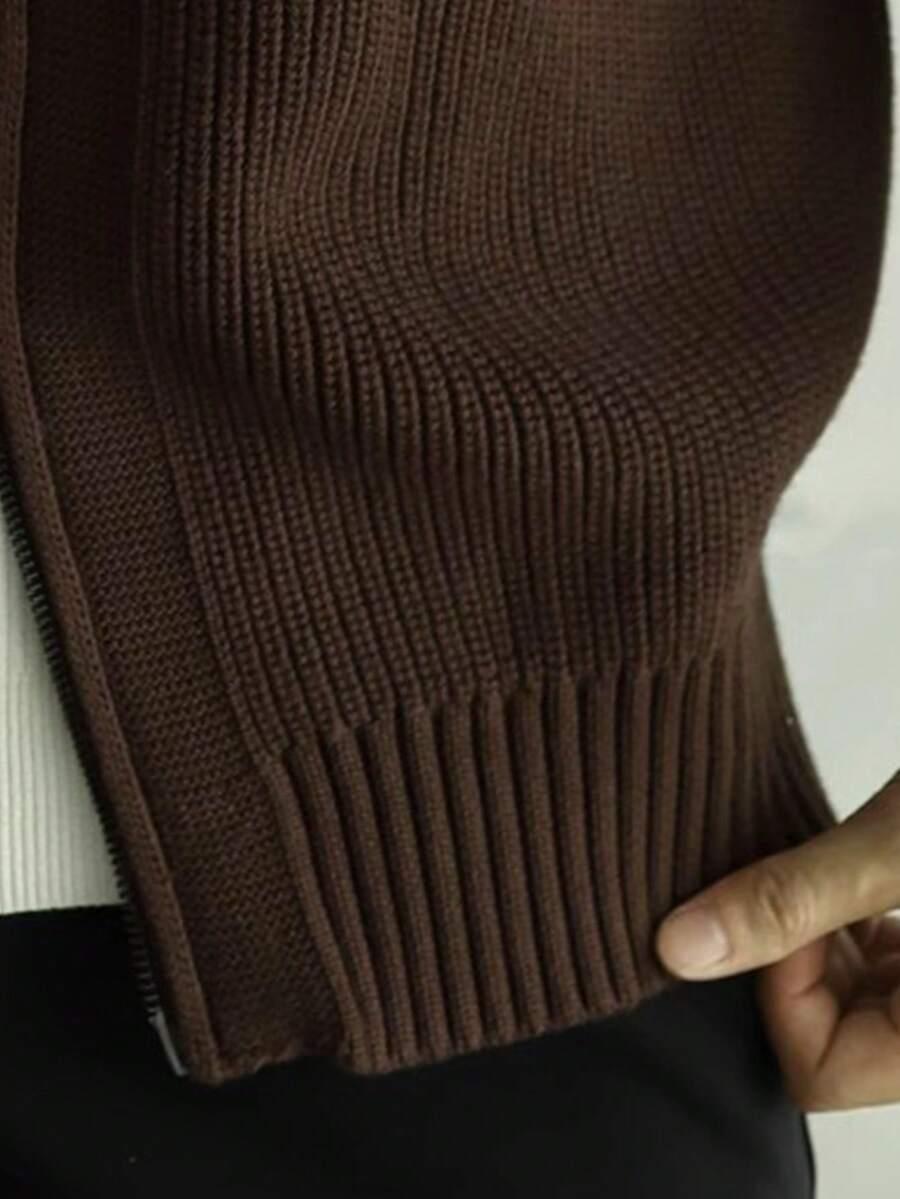BRĄZOWY SWETER DŁUGI RĘKAW 
