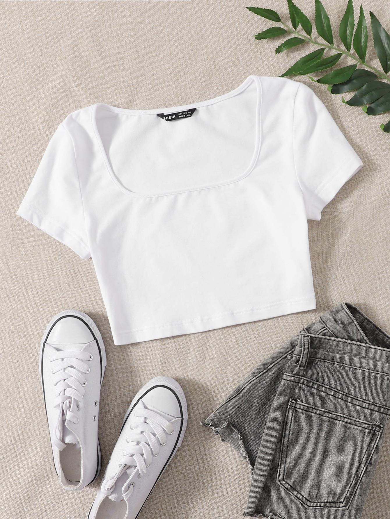 BIAŁY KRÓTKI T-SHIRT
