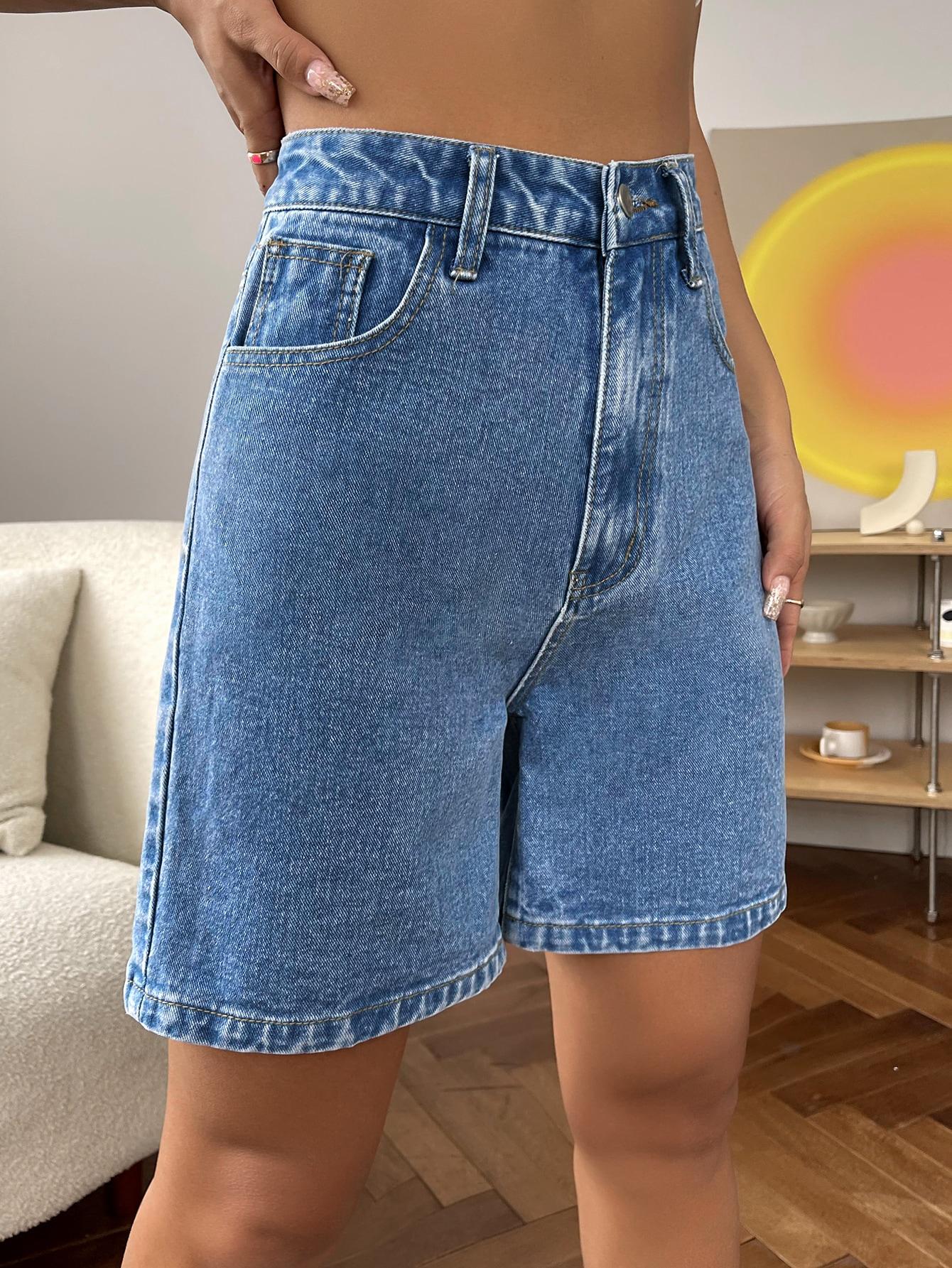 krótkie spodenki szorty jeans wysoki stan