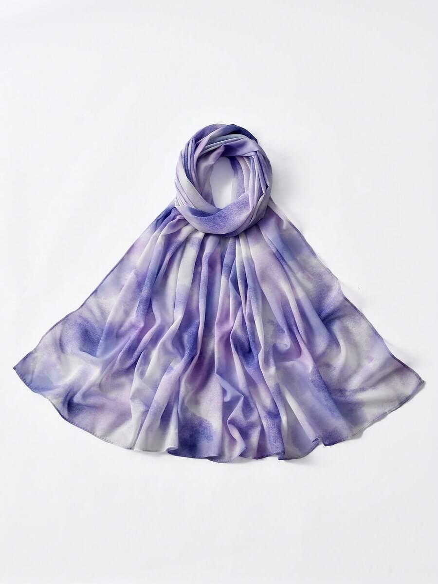 fioletowa chusta tie-dye