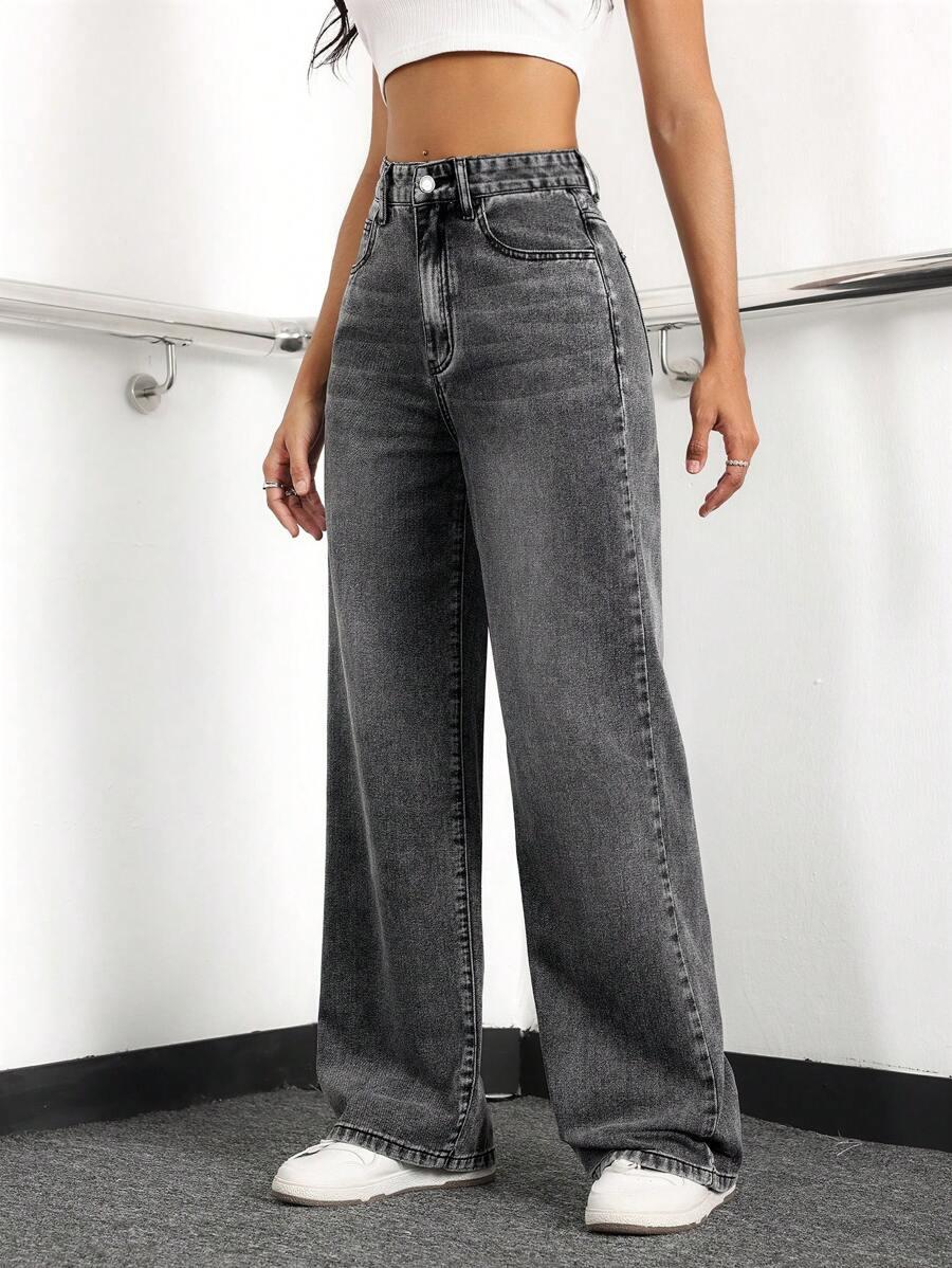 SZARE SPODNIE JEANS