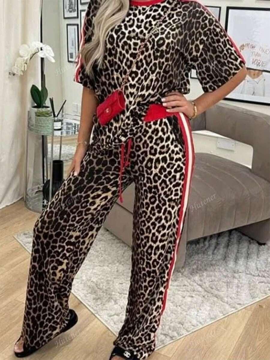 BLUZKA SPODNIE DRESOWE ANIMAL PRINT KOMPLET