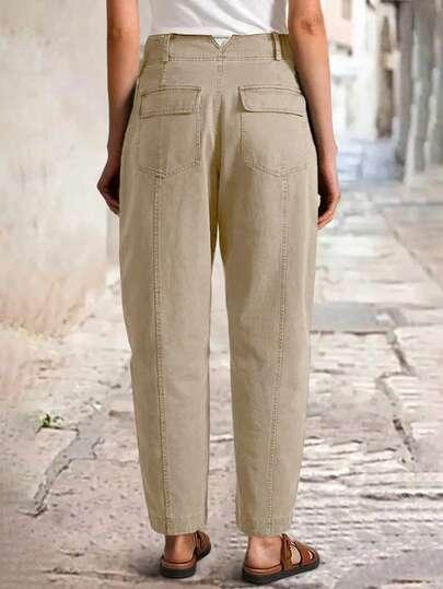 beżowe spodnie jeans 