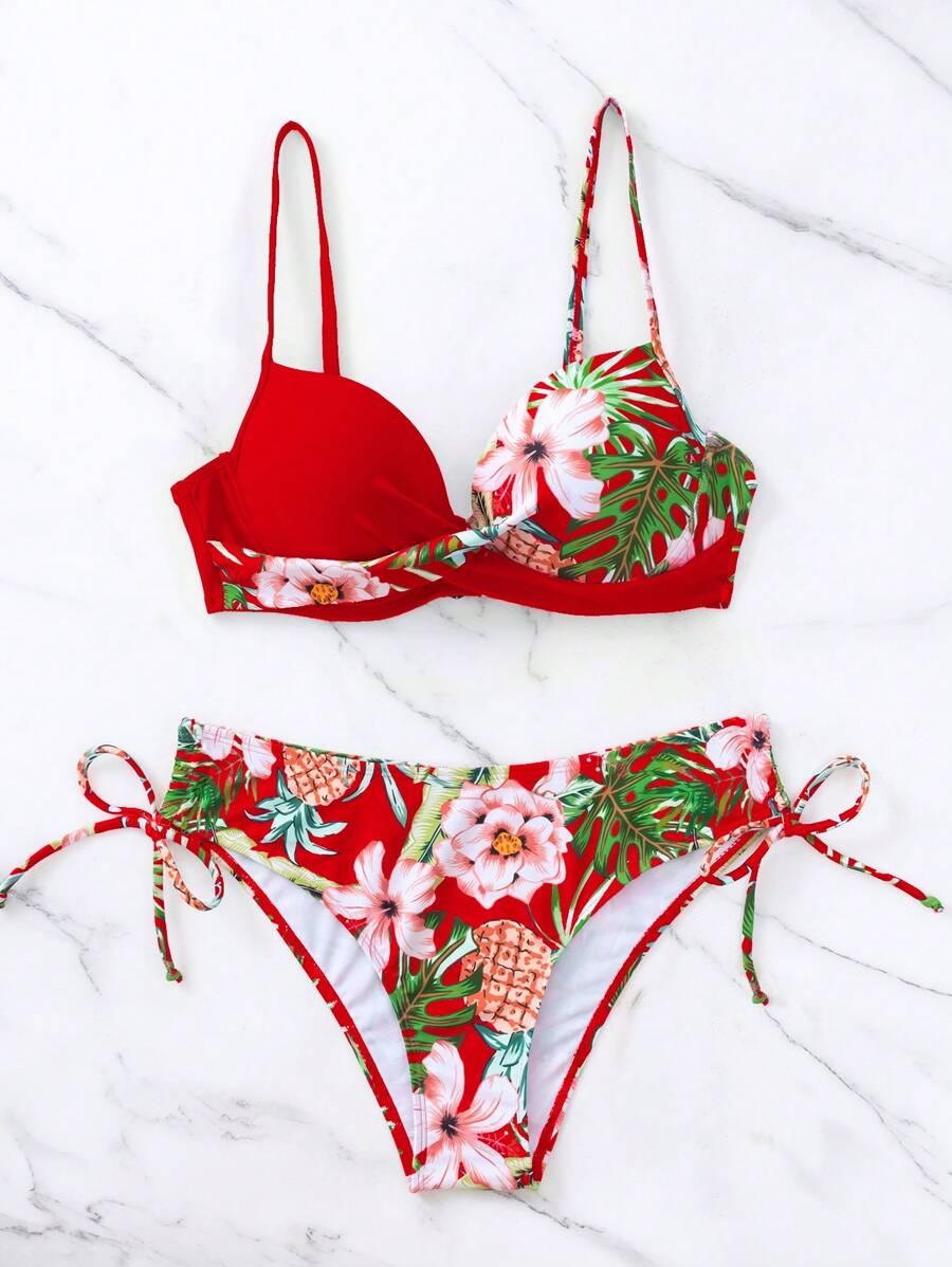 komplet bikini wzór push-up