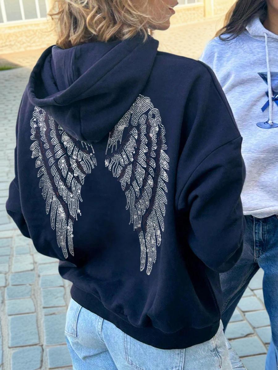 GRANATOWA BLUZA KAPTUR
