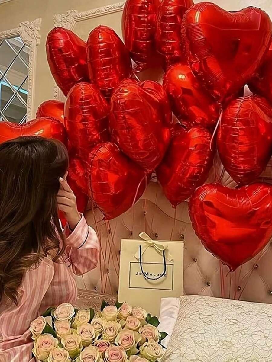CZERWONY BALON SERCE 10-PACK