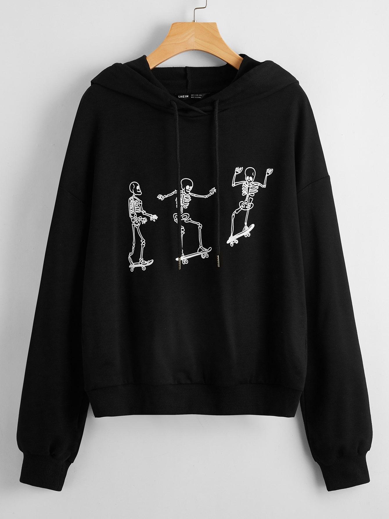 Czarna bluza nadruk