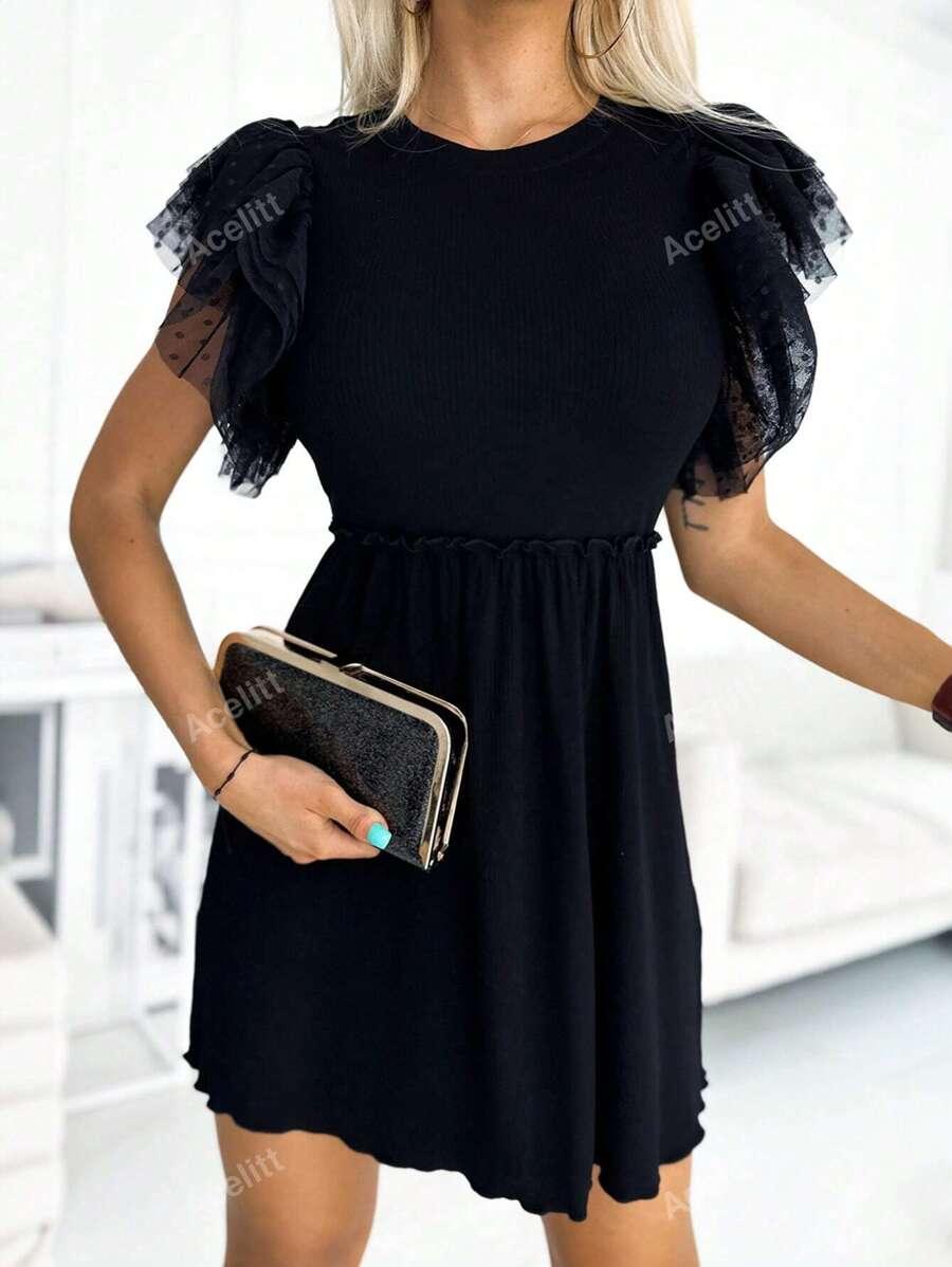 CZARNA MINI SUKIENKA 