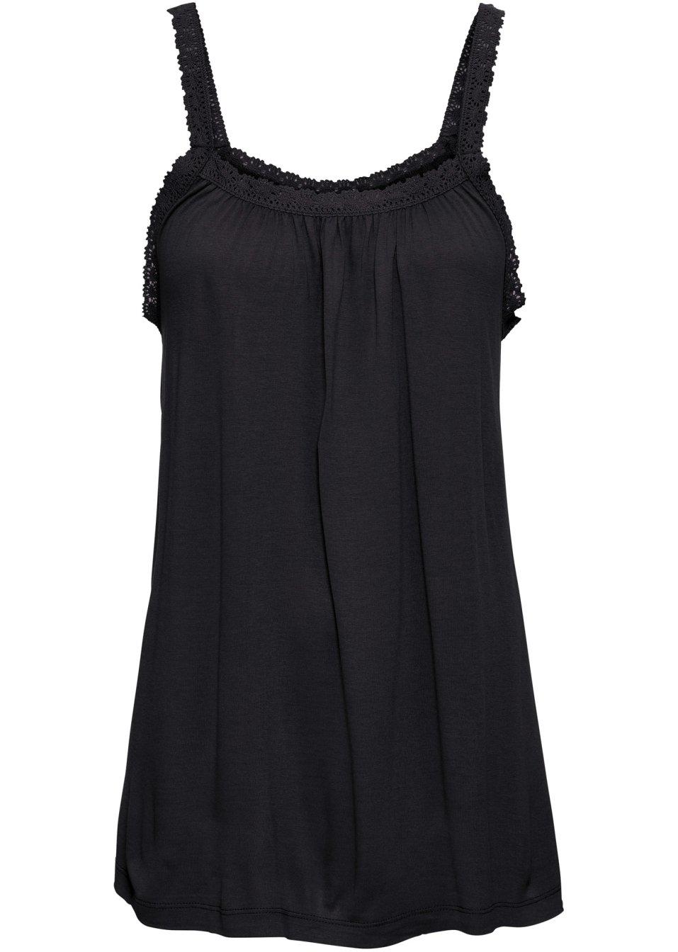 CZARNY TOP KORONKA