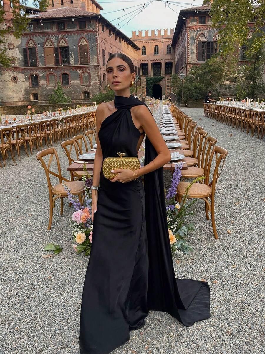 CZARNA MAXI SUKIENKA