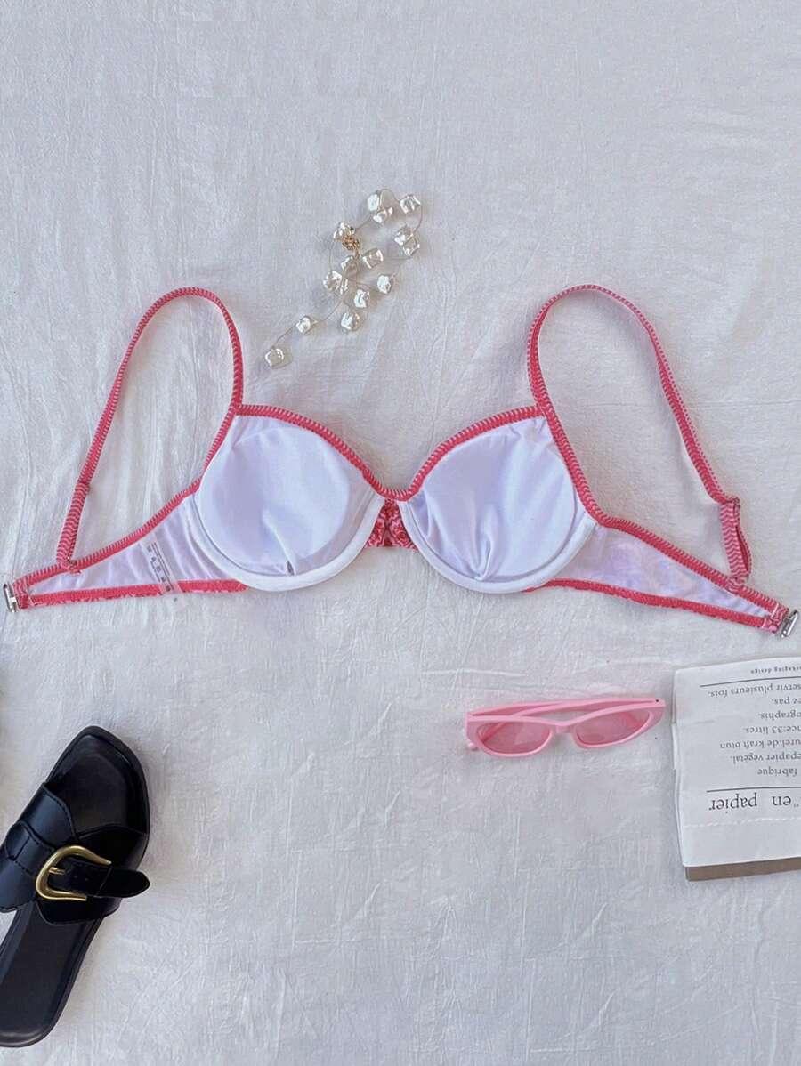 różowa góra od bikini