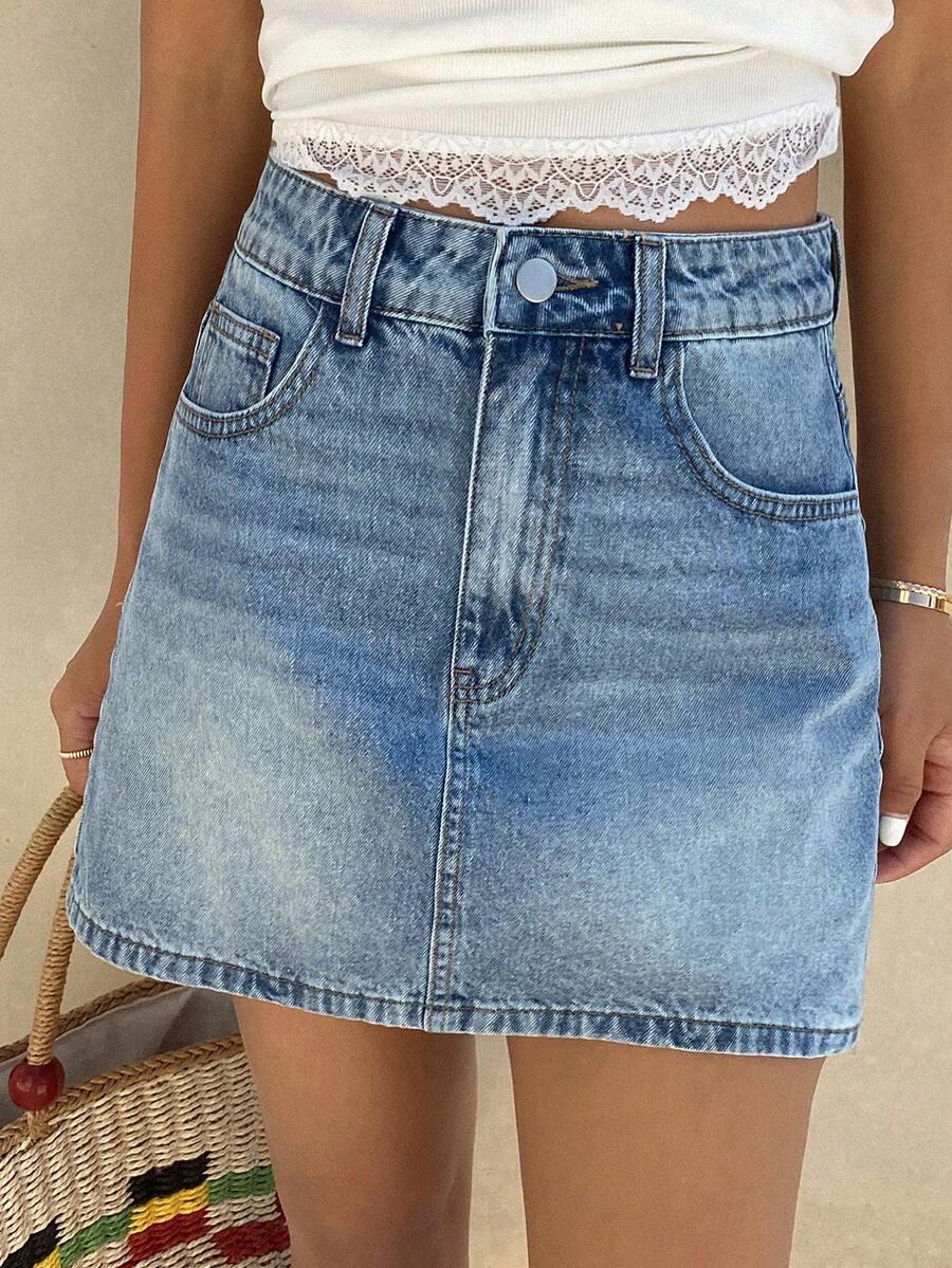 NIEBIESKIE SPÓDNICO-SPODENKI jeans