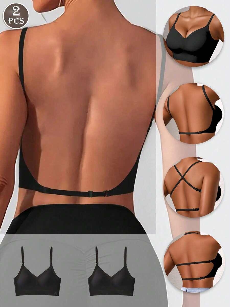 CZARNY GŁADKI BIUSTONOSZ 2-pack