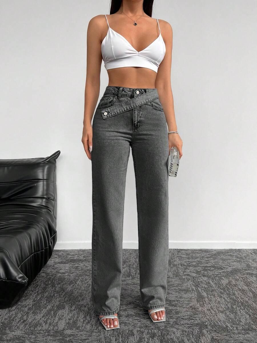 szare spodnie jeans 