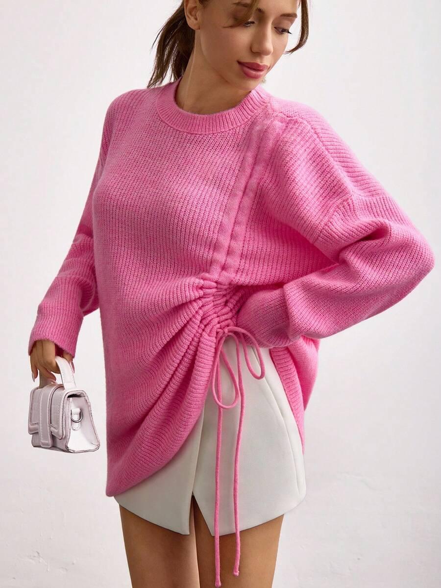 różowy sweter ściągacz