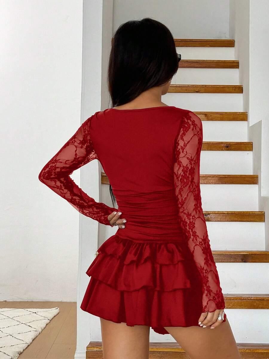 CZERWONA MINI SUKIENKA 