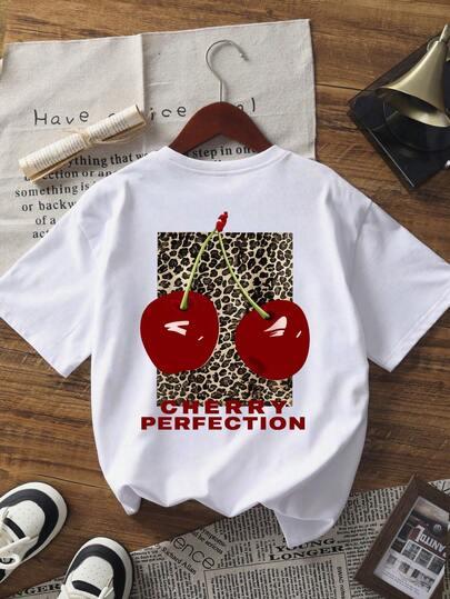 biały t-shirt nadruk 
