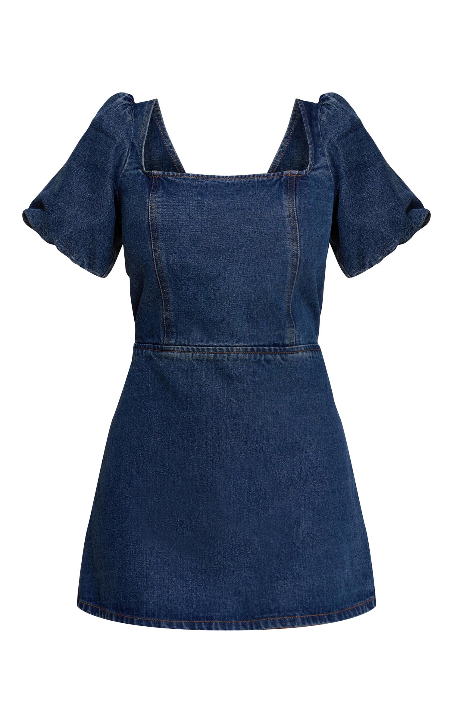 GRANATOWA MINI SUKIENKA JEANS 