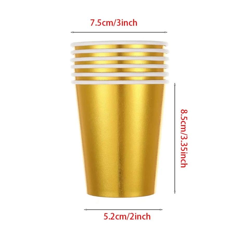 złote jednorazowe kubki 10-pack