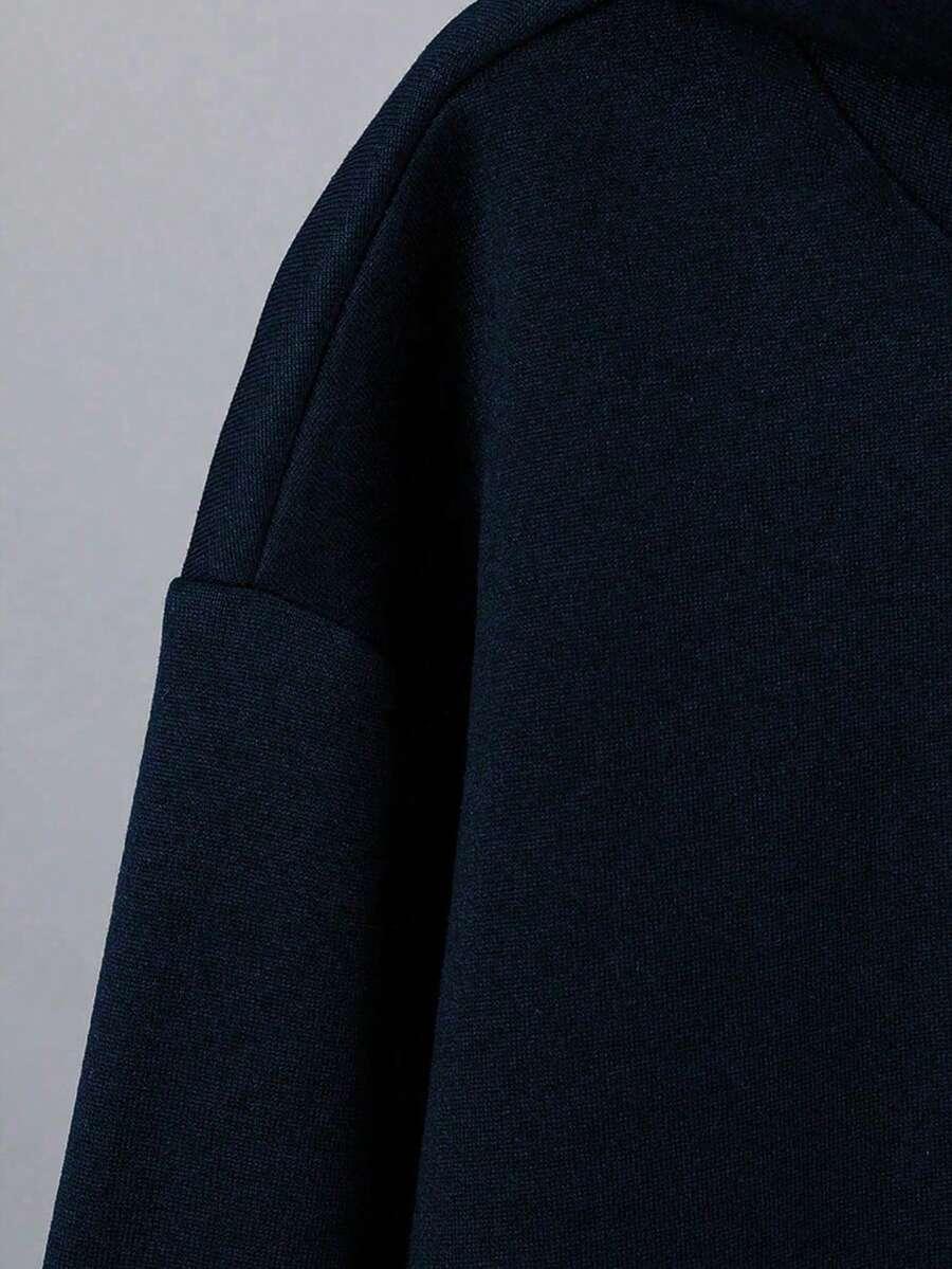 GRANATOWA BLUZA NADRUK