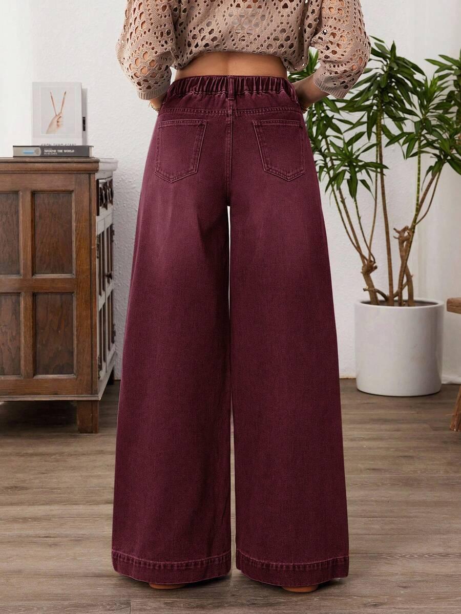 czerwone jeansy casual