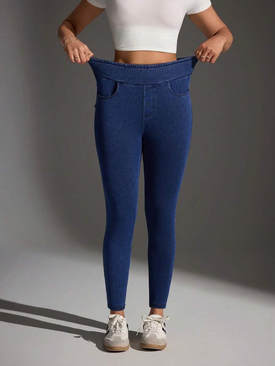 GRANATOWE SPODNIE CASUAL