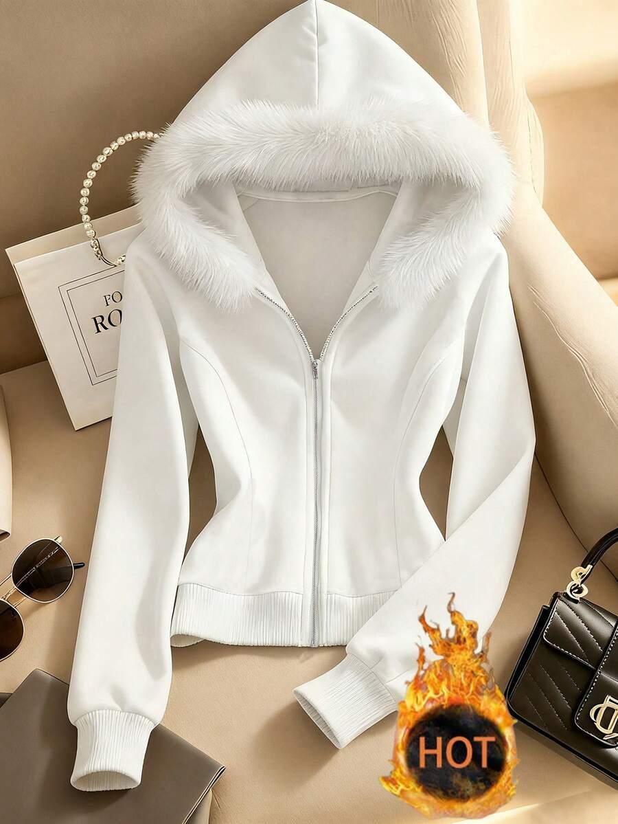 BIAŁA BLUZA KAPTUR 