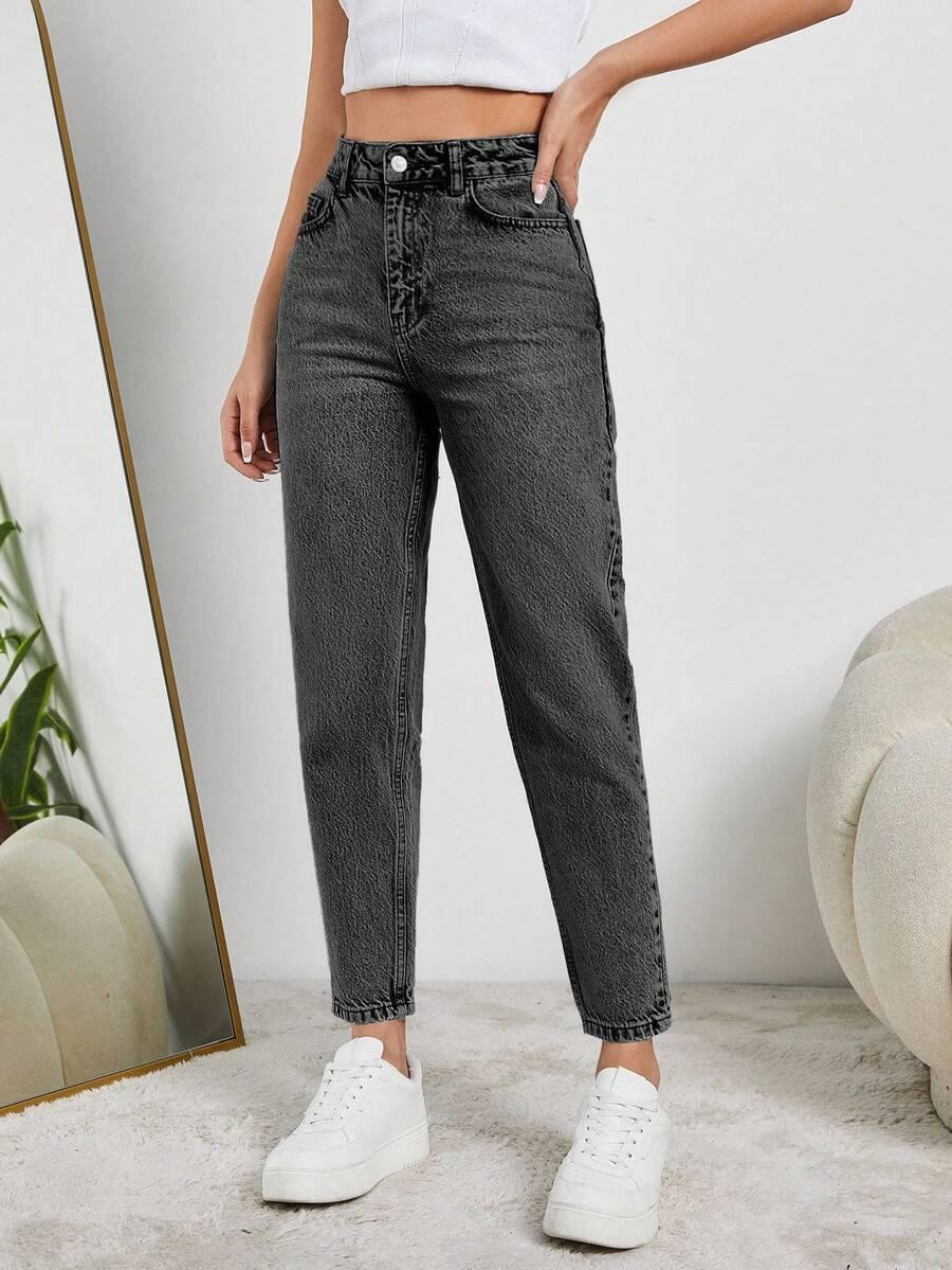 SZARE SPODNIE JEANS