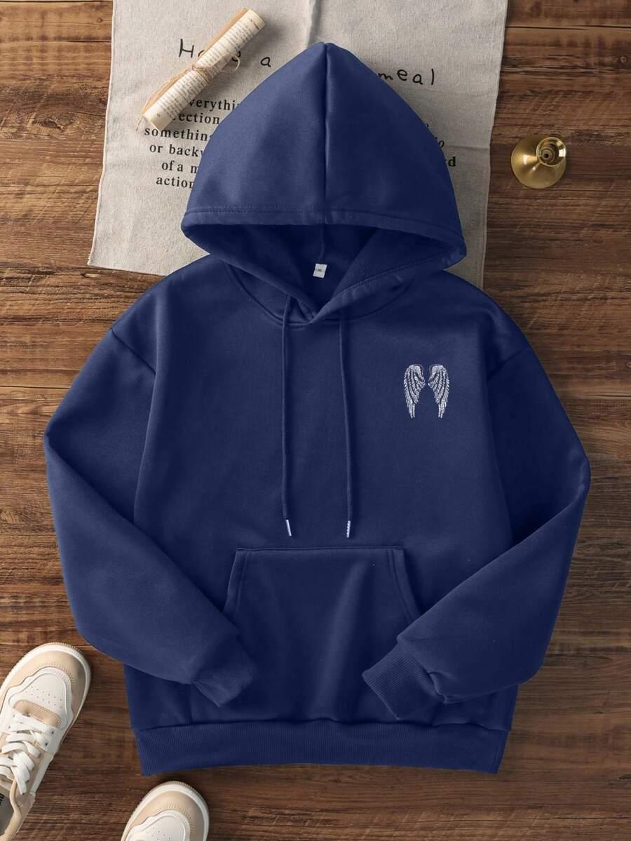 GRANATOWA BLUZA KAPTUR