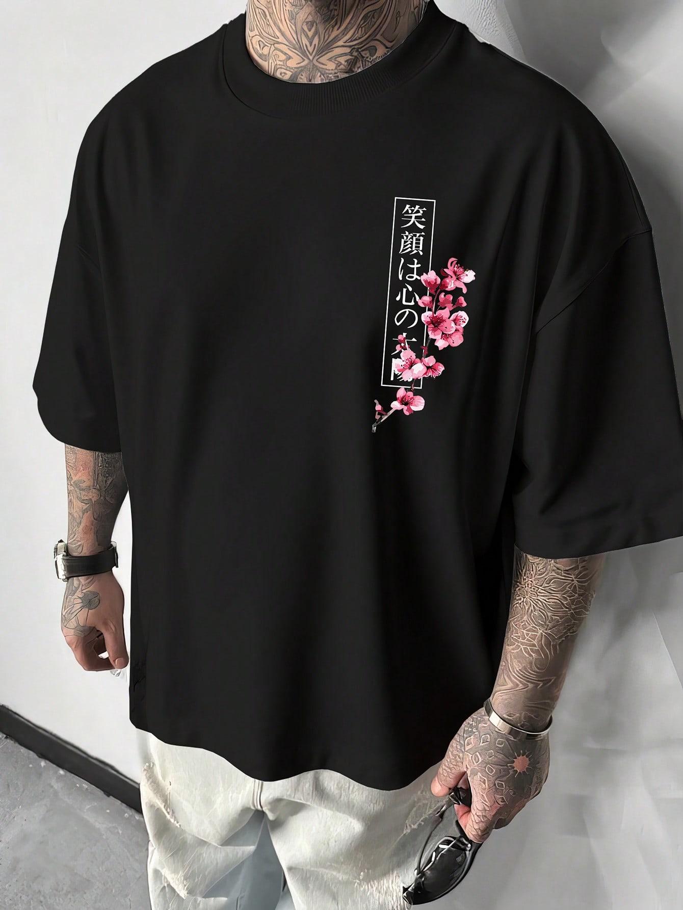 czarna t-shirt wzór
