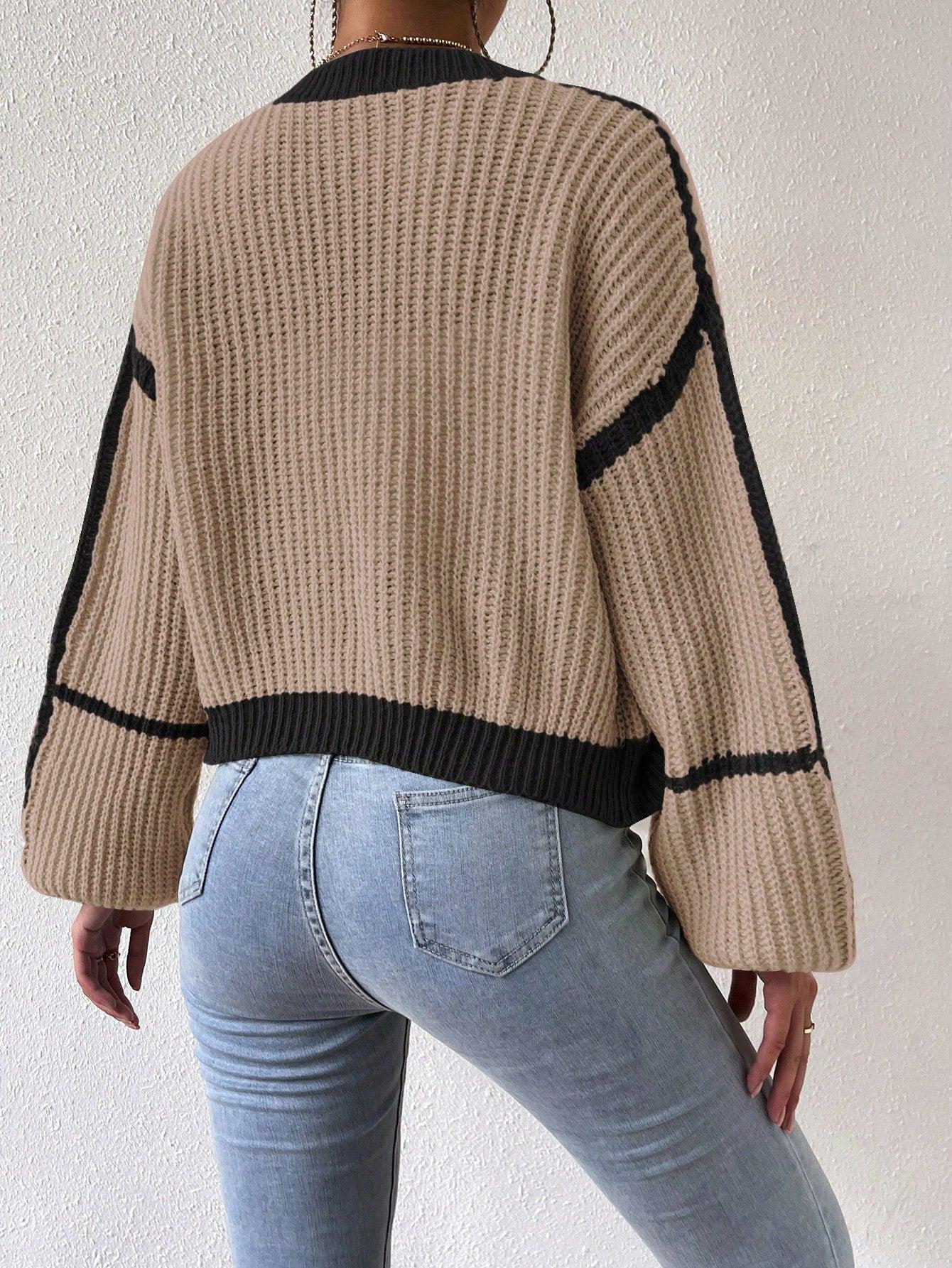SWETER KONTRAST DŁUGIE RĘKAWY