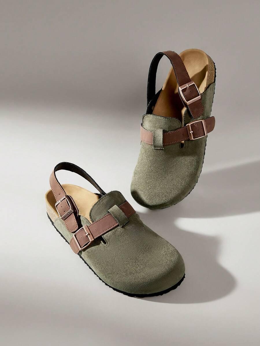 zielone klapki casual