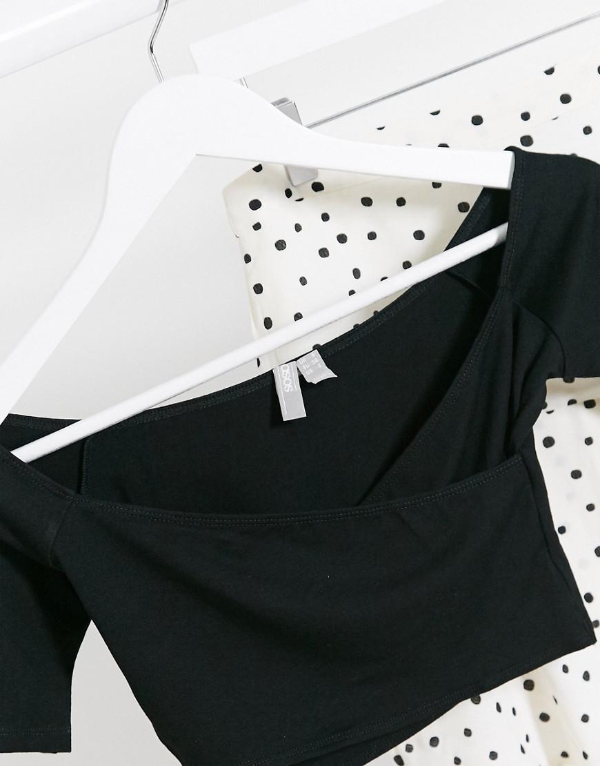 CZARNY TOP CASUAL