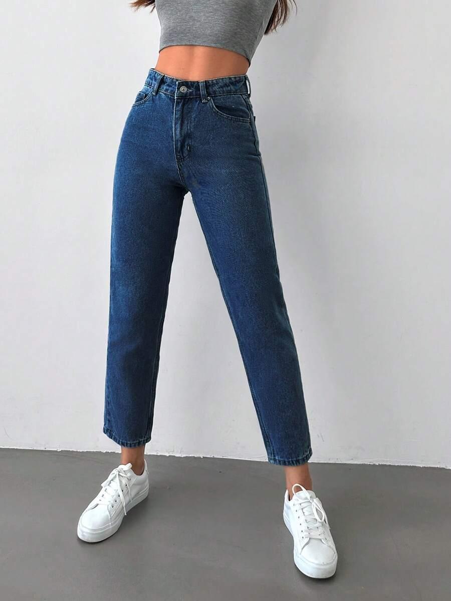 NIEBIESKIE SPODNIE JEANS WYSOKI STAN 