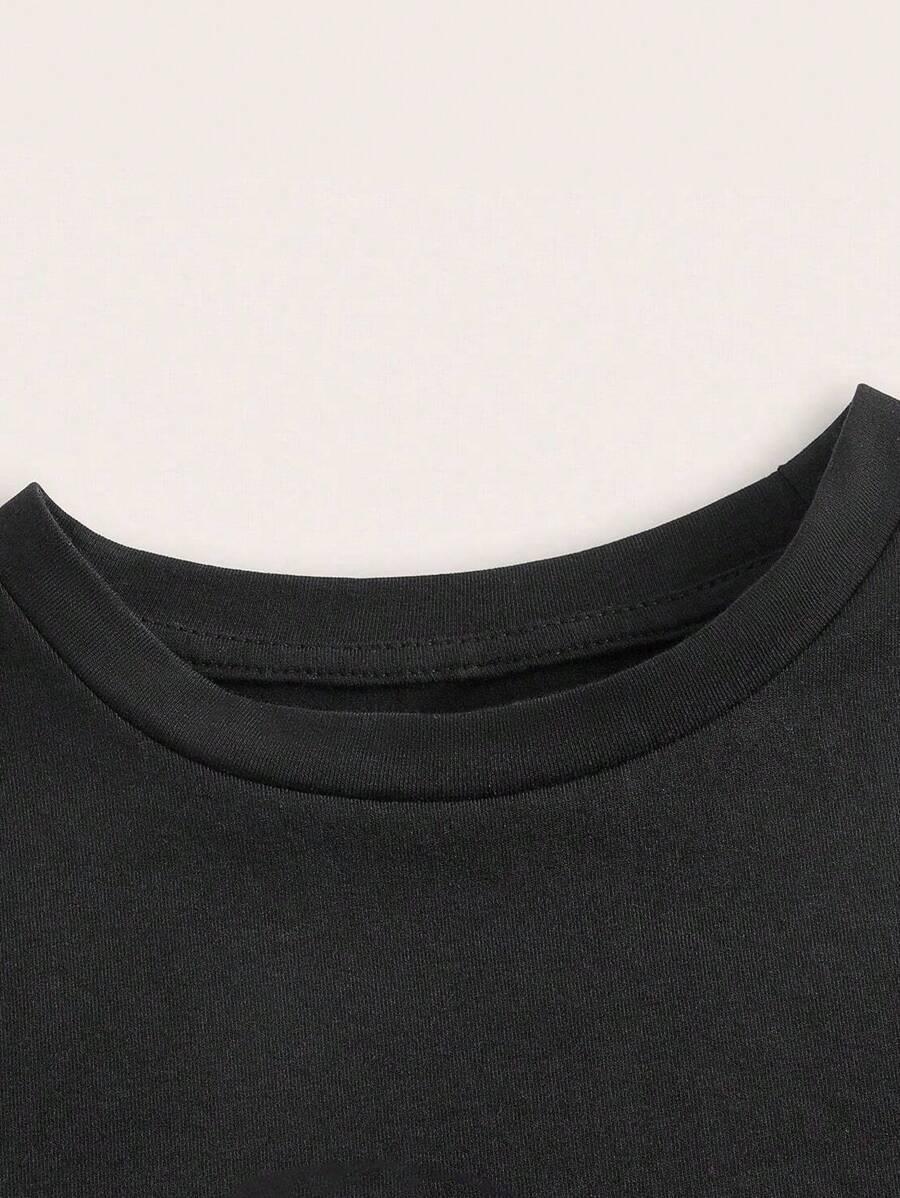 czarny t-shirt print