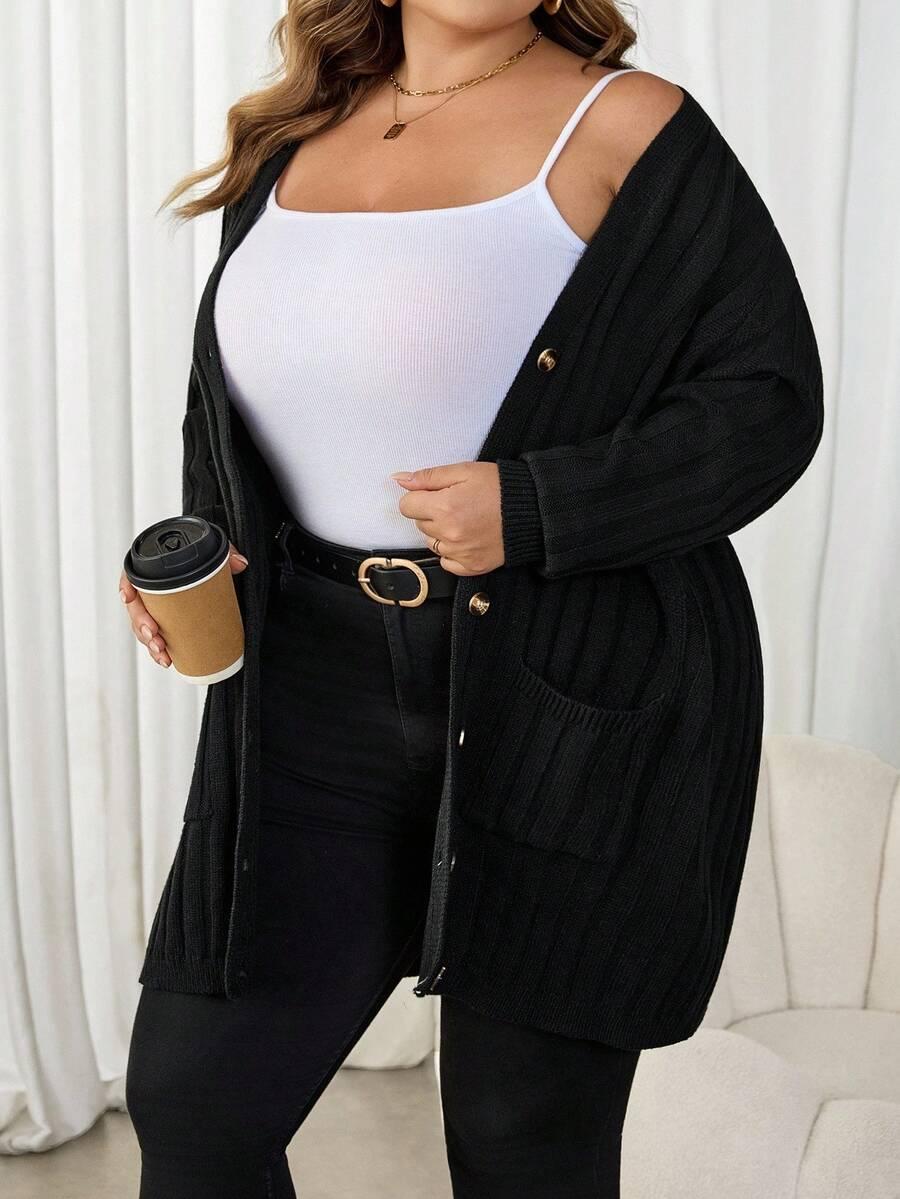 CZARNY ROZPINANY SWETER 