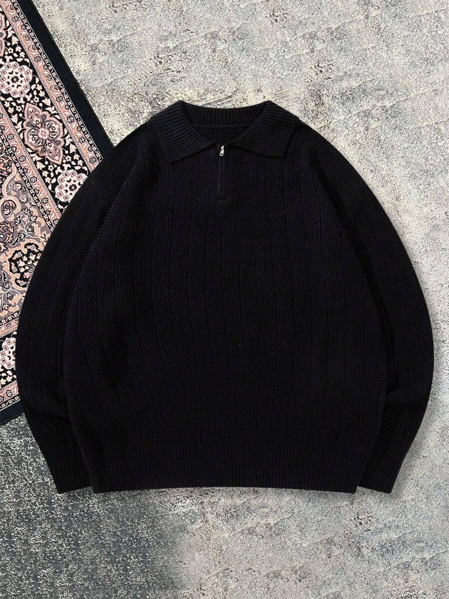 czarny sweter zamek