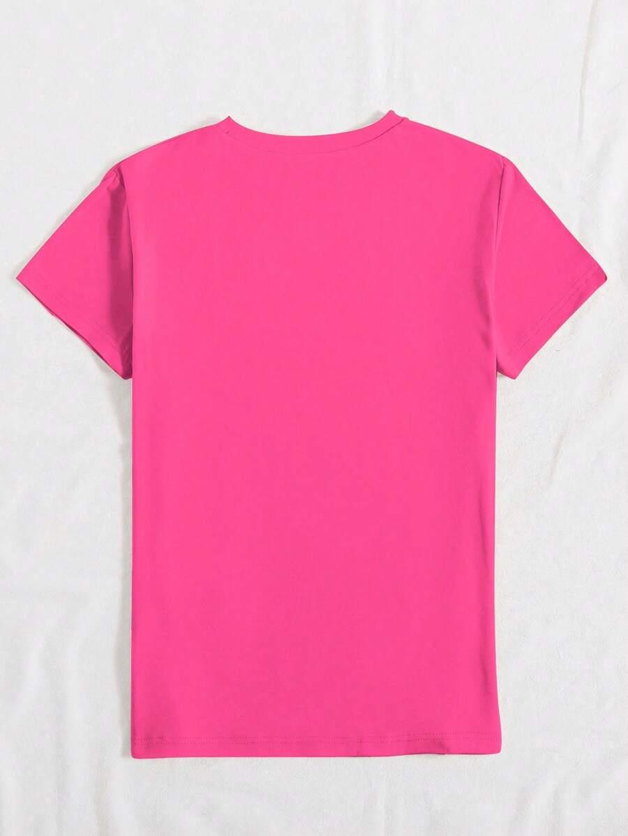 RÓŻOWY T-SHIRT print