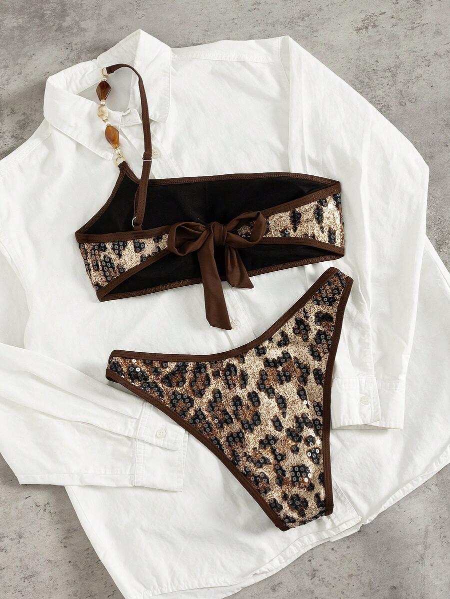GÓRA OD BIKINI ANIMAL PRINT cekiny