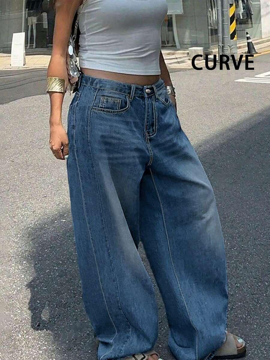 luźne spodnie jeansowe