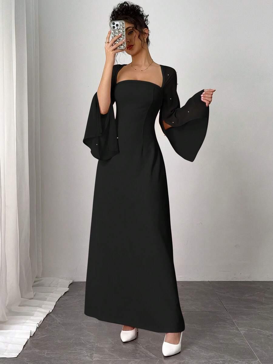 CZARNA MAXI SUKIENKA