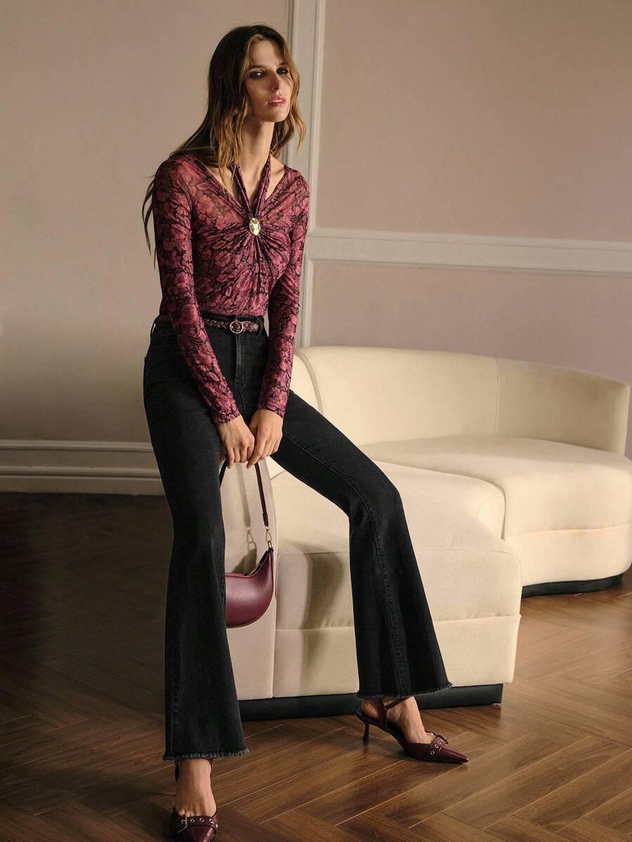 CZARNE SPODNIE JEANS 