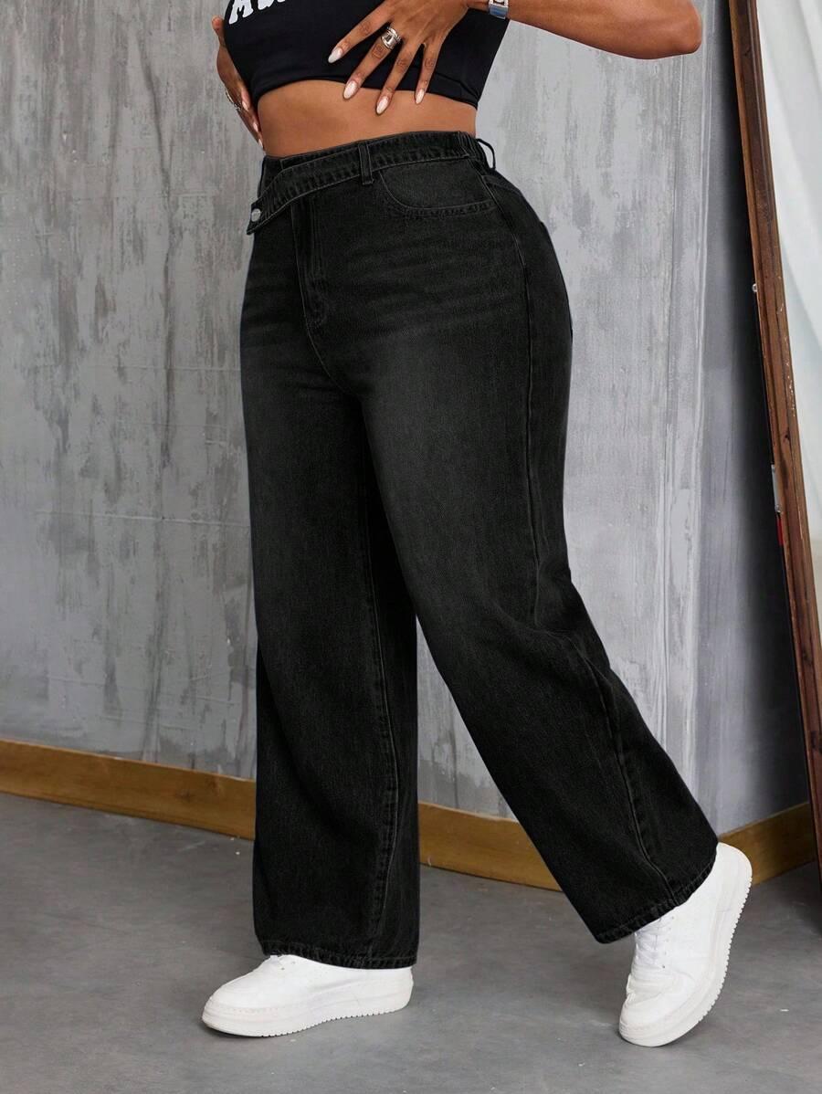 CZARNE SPODNIE JEANS
