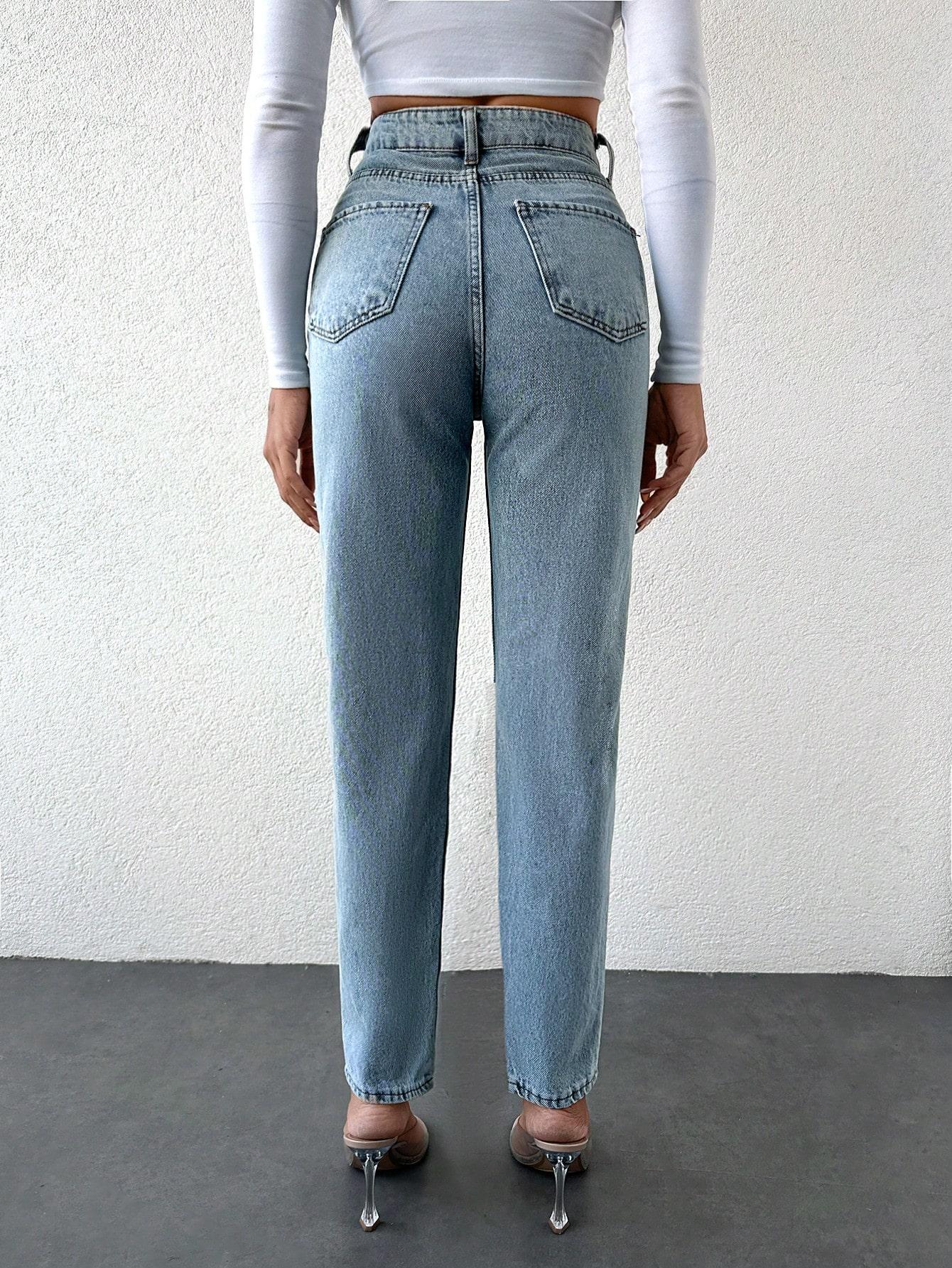 SPODNIE JEANS KIESZENIE ZAMEK