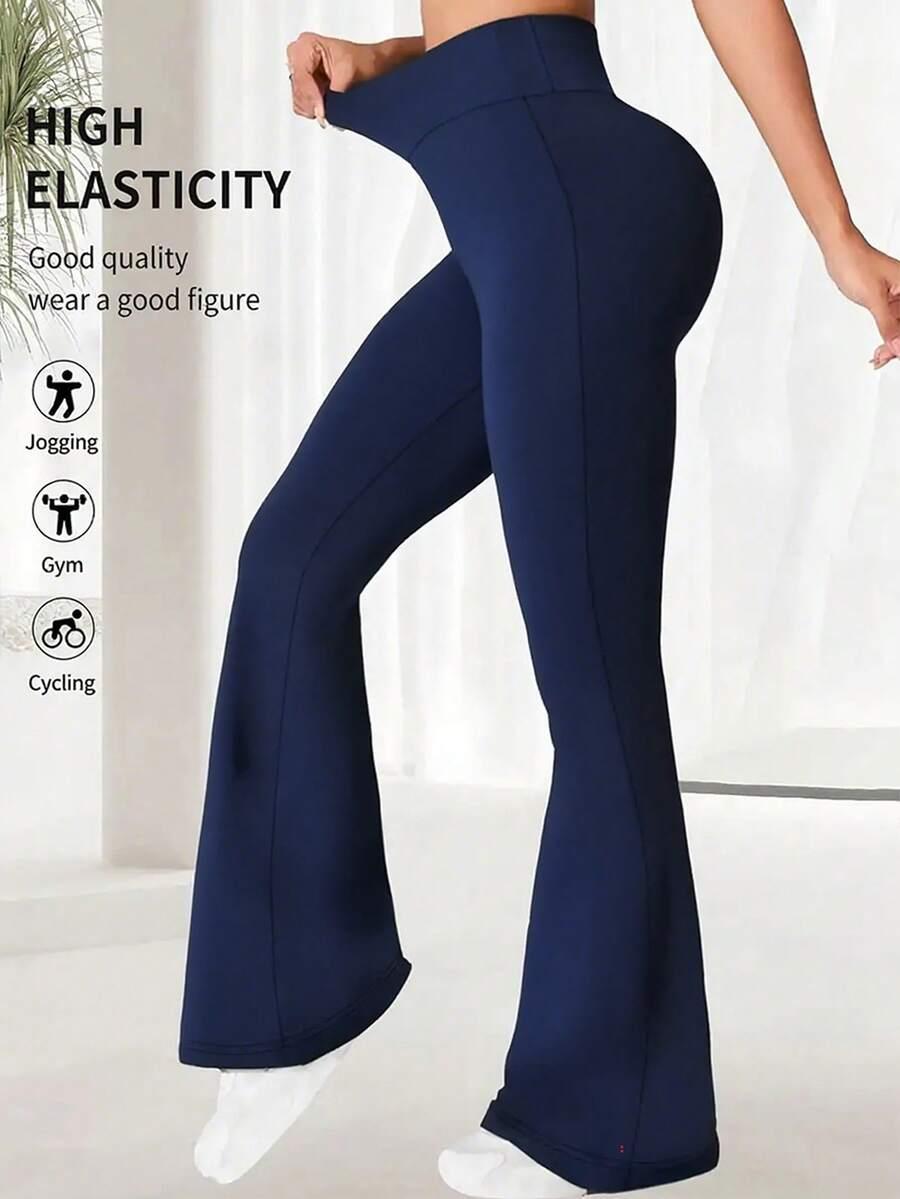 granatowe legginsy dzwony