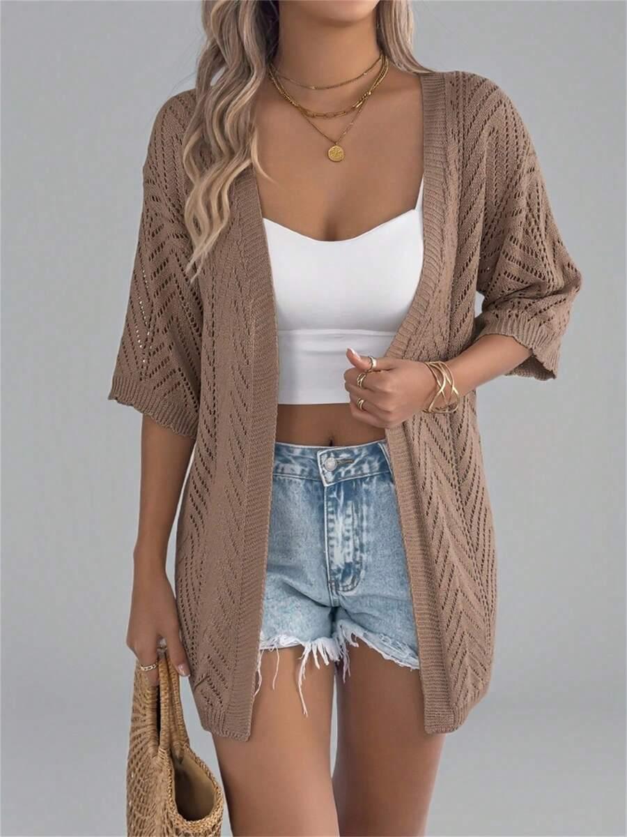 brązowy sweter narzutka