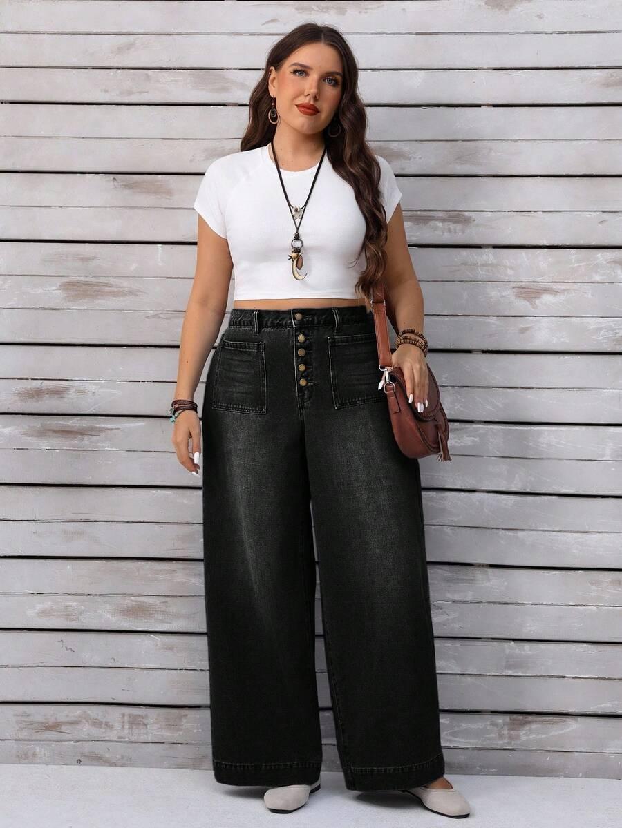 czarne spodnie jeans kieszenie 